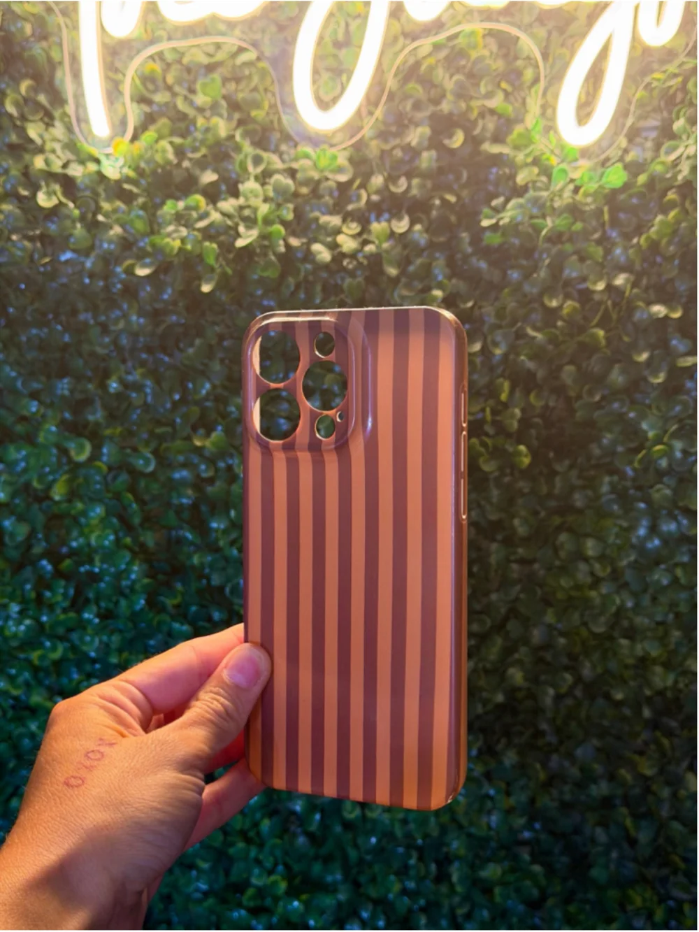 Brown & Tan Striped iPhone 15 Pro Max Case
